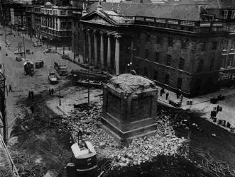 1966 March - Nelson's Pillar remains, O'Connell St, Dublin